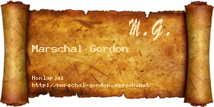 Marschal Gordon névjegykártya